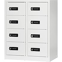 貴重品ロッカー 小型 鍵付きダイヤル錠貴重品収納 防犯対策 (2列4段 8人用) Amazon.co.jp: 貴重品ロッカー 鍵付き 収納 ボックス 小型